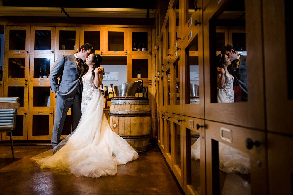 Top Wedding Photographers Near Me | City Winery | J. Brown Photography | creative portrait of bride and groom.