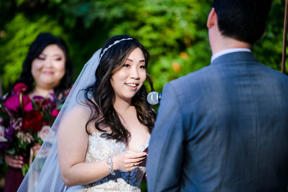 Chicago Wedding Photographer | City Winery | J. Brown Photography | Bride says her vows.