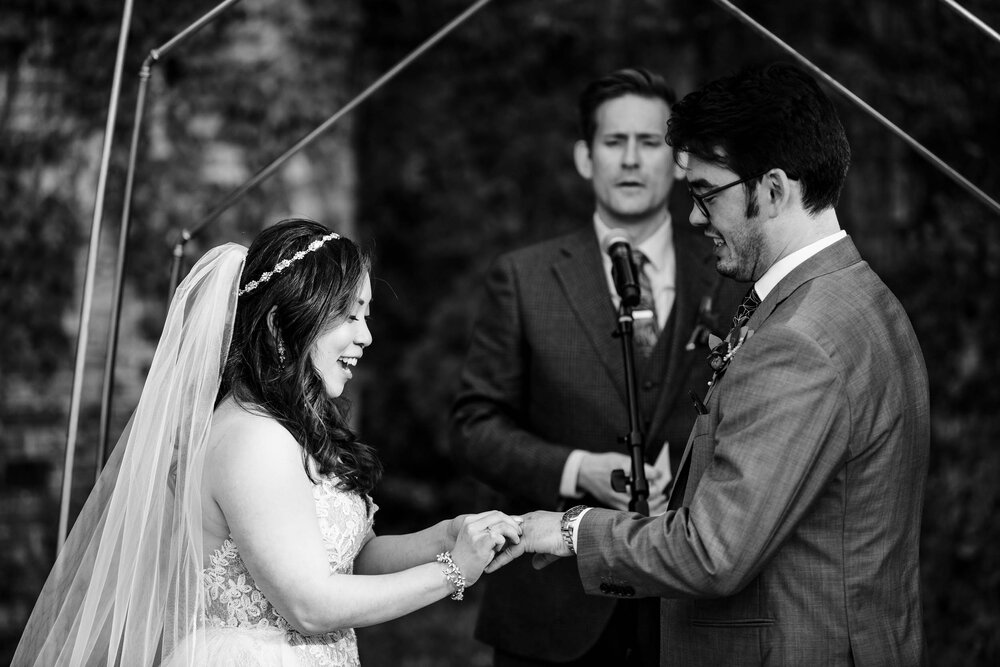 Wedding Day Photos | City Winery | J. Brown Photography | bride and groom exchange rings