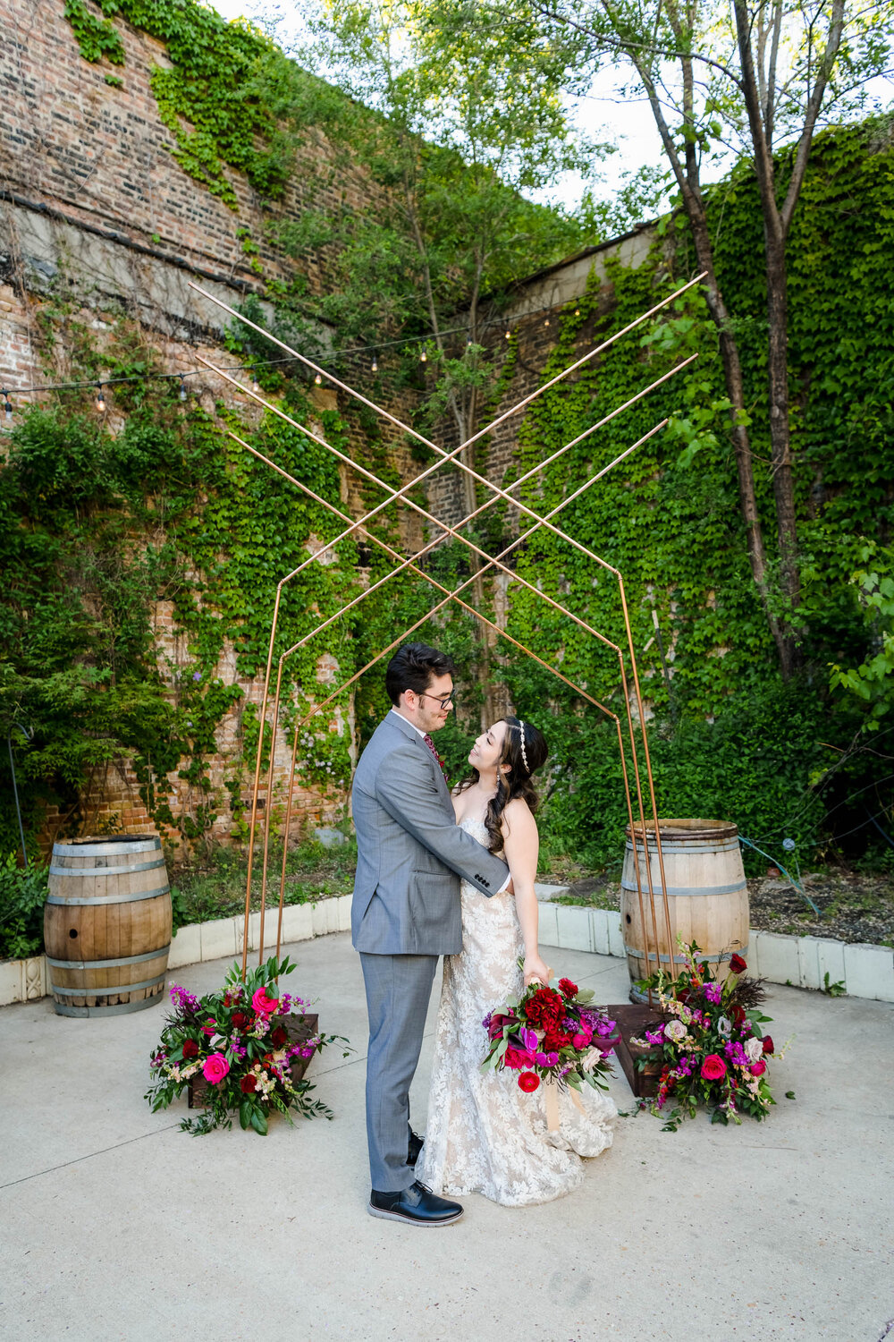 Wedding Day Photos | City Winery | J. Brown Photography | bride and groom portrait after outdoor ceremony.