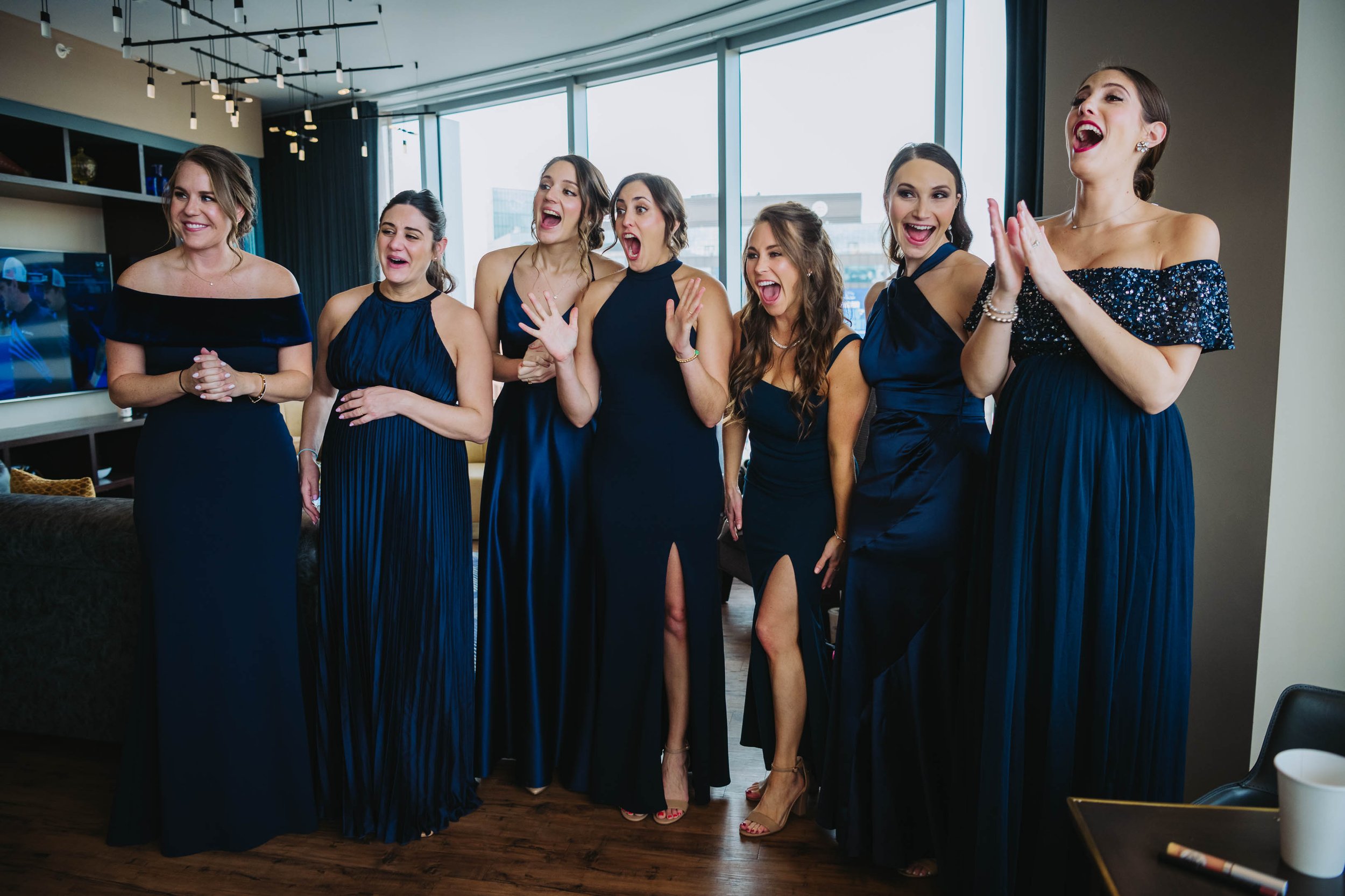 Top Wedding Photographers Near Me | Ravenswood Event Center | J. Brown Photography | bridesmaids first look