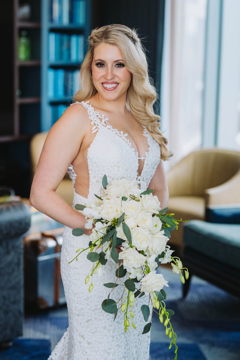 Wedding Day Photos | Ravenswood Event Center | J. Brown Photography | classic portrait of bride at hotel suite