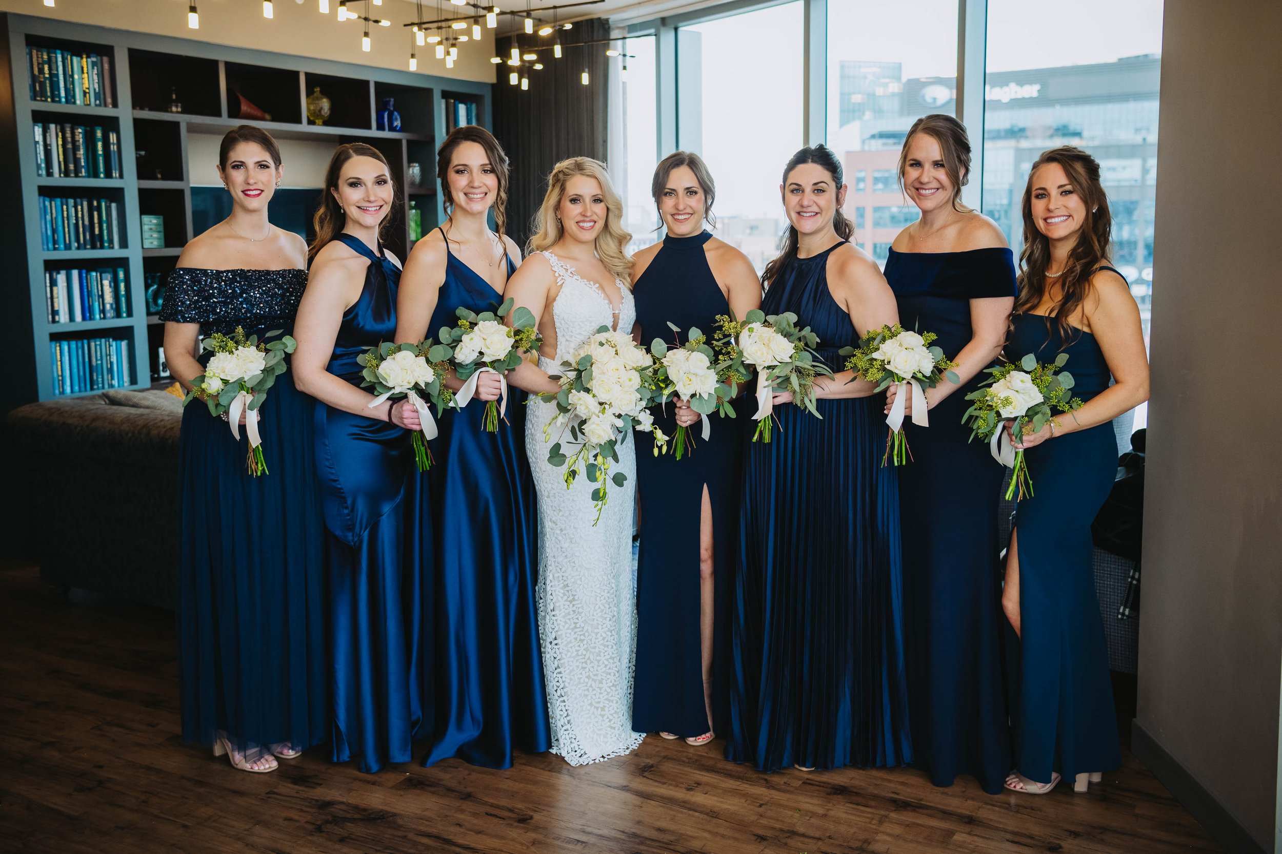 Wedding Day Photos | Ravenswood Event Center | J. Brown Photography | portrait of bride and wedding party Hotel Zachary