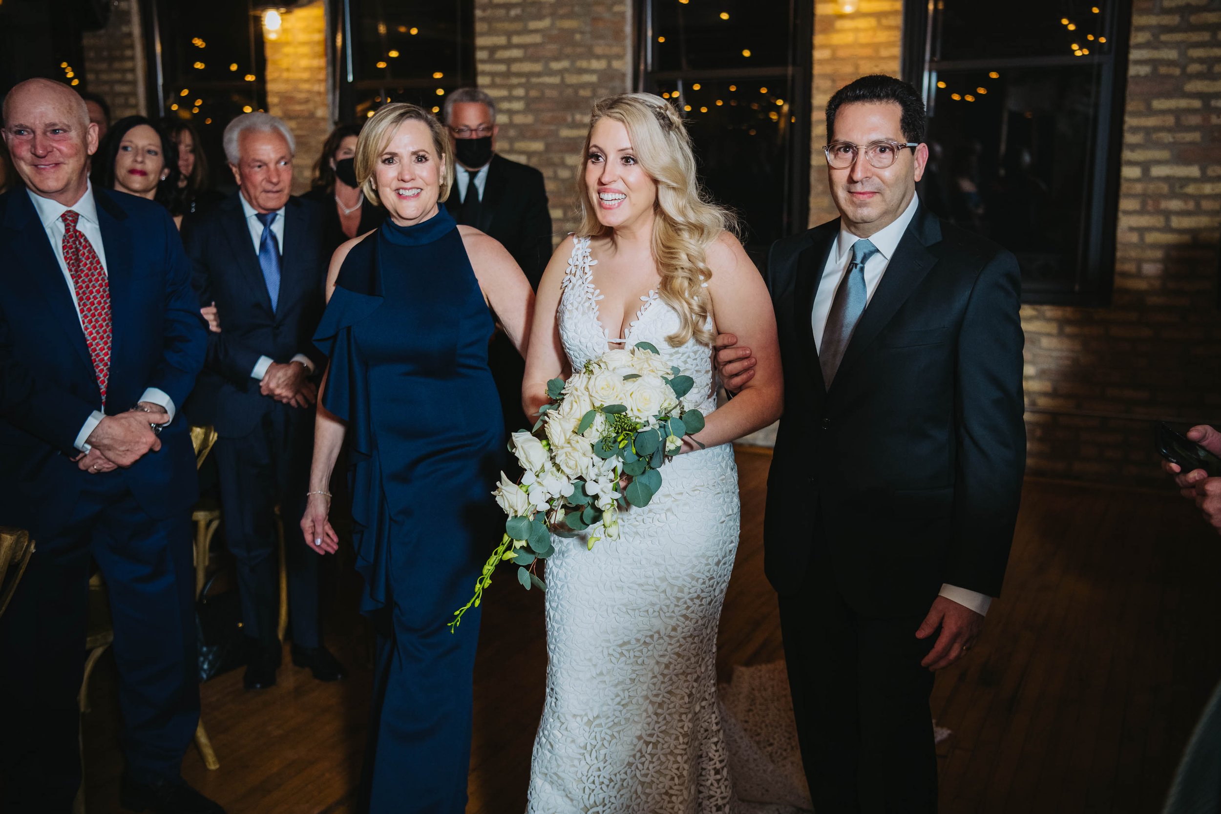 Chicago Wedding Photographer | Ravenswood Event Center | J. Brown Photography | bride and parents walk down aisle