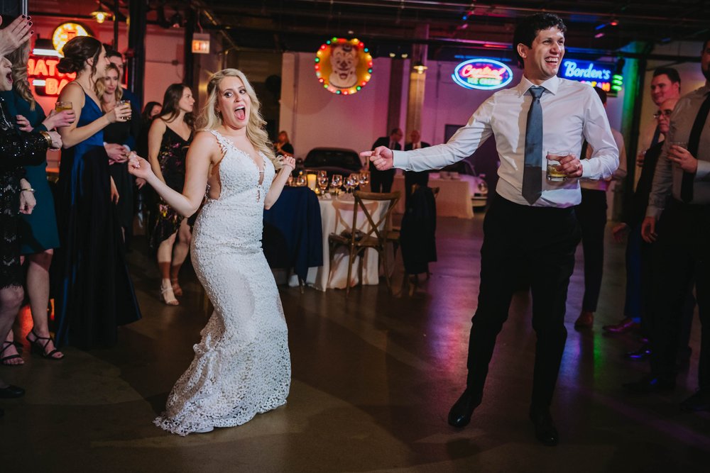 Wedding Day Photos | Ravenswood Event Center | J. Brown Photography | funny moment with bride and groom dancing