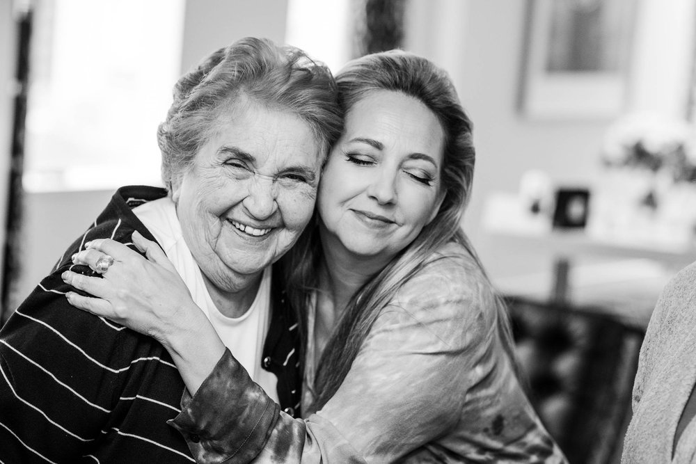 Chicago Wedding Photographer | Newberry Library | J. Brown Photography | mom and grandmother hug on wedding day. 