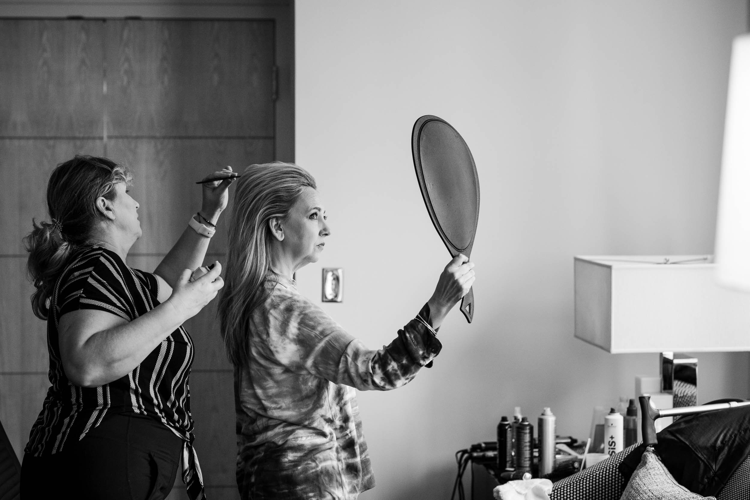 Best Wedding Photographers Near Me | Newberry Library | J. Brown Photography | photo of mom getting ready with bride. 