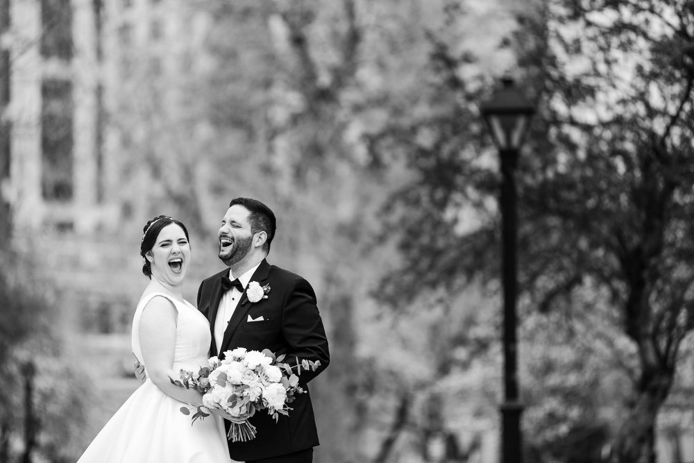 Best Wedding Photographers Near Me | Newberry Library | J. Brown Photography | funny candid portrait of bride and groom.