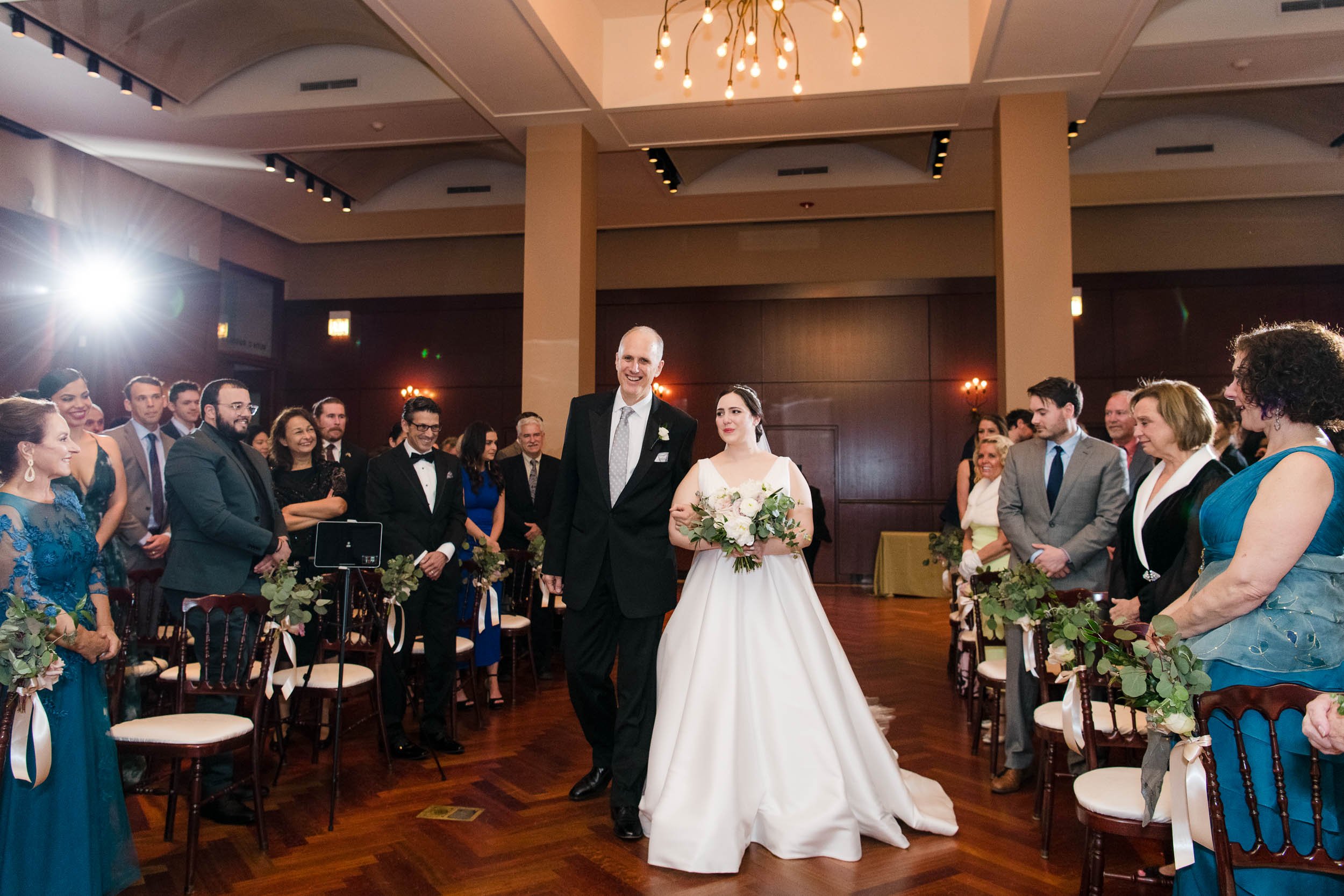 Wedding Day Photos | Newberry Library | J. Brown Photography | bride walks down aisle.  