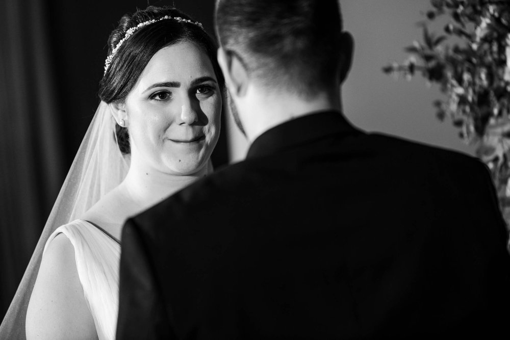 Best Wedding Photographers Near Me | Newberry Library | J. Brown Photography | emotional moment during ceremony vows. 