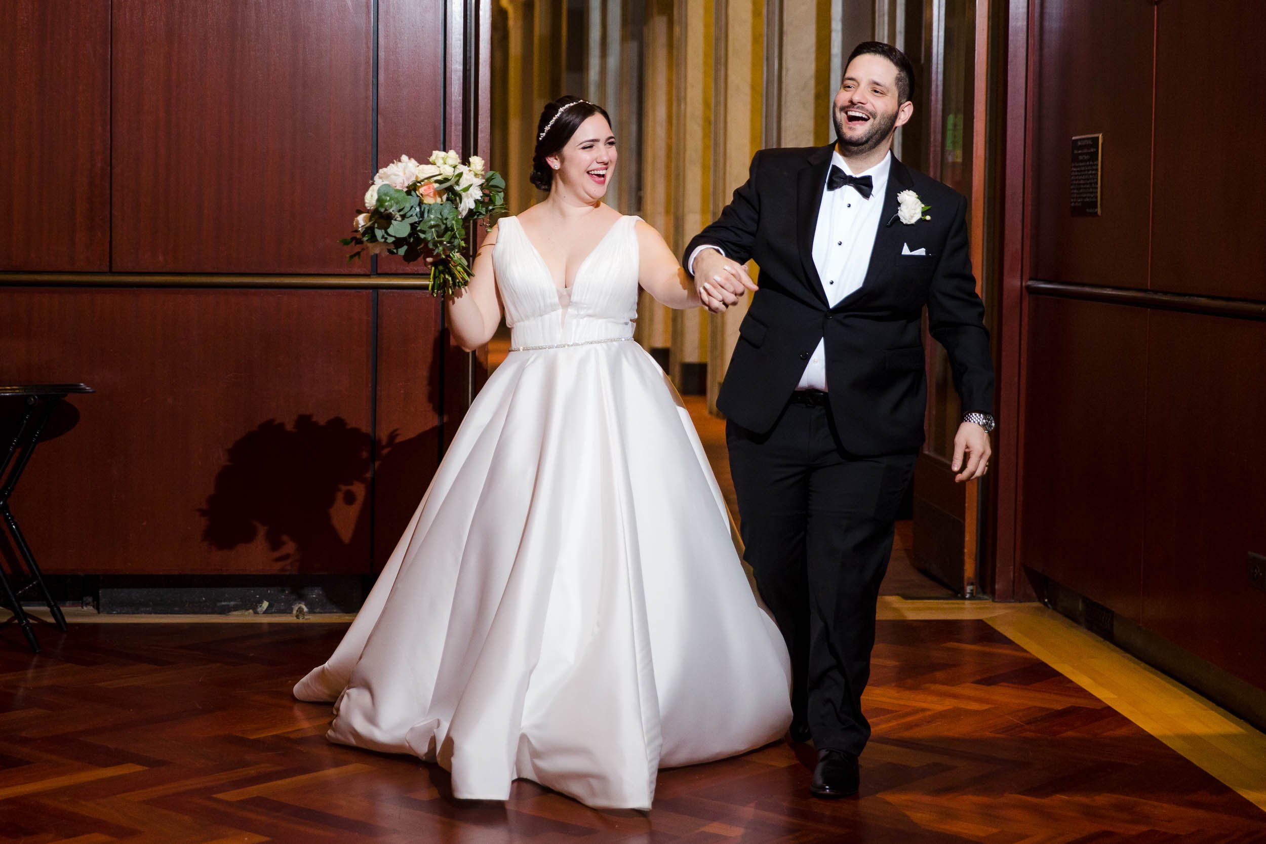 Wedding Day Photos | Newberry Library | J. Brown Photography | bride and groom introduction to reception.