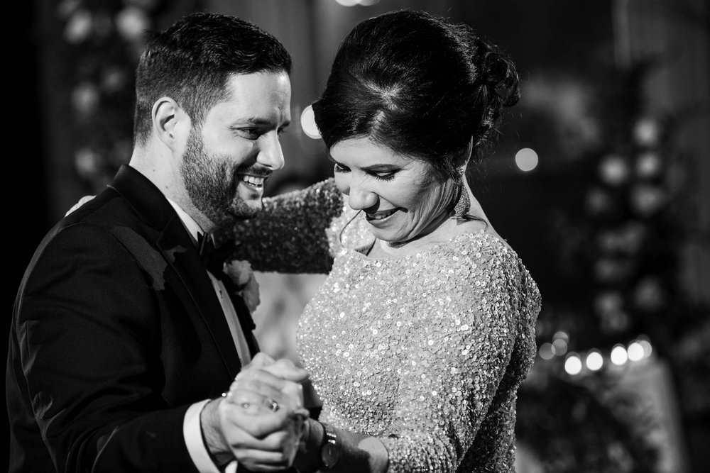 Best Wedding Photographers Near Me | Newberry Library | J. Brown Photography | mother son dance during reception.