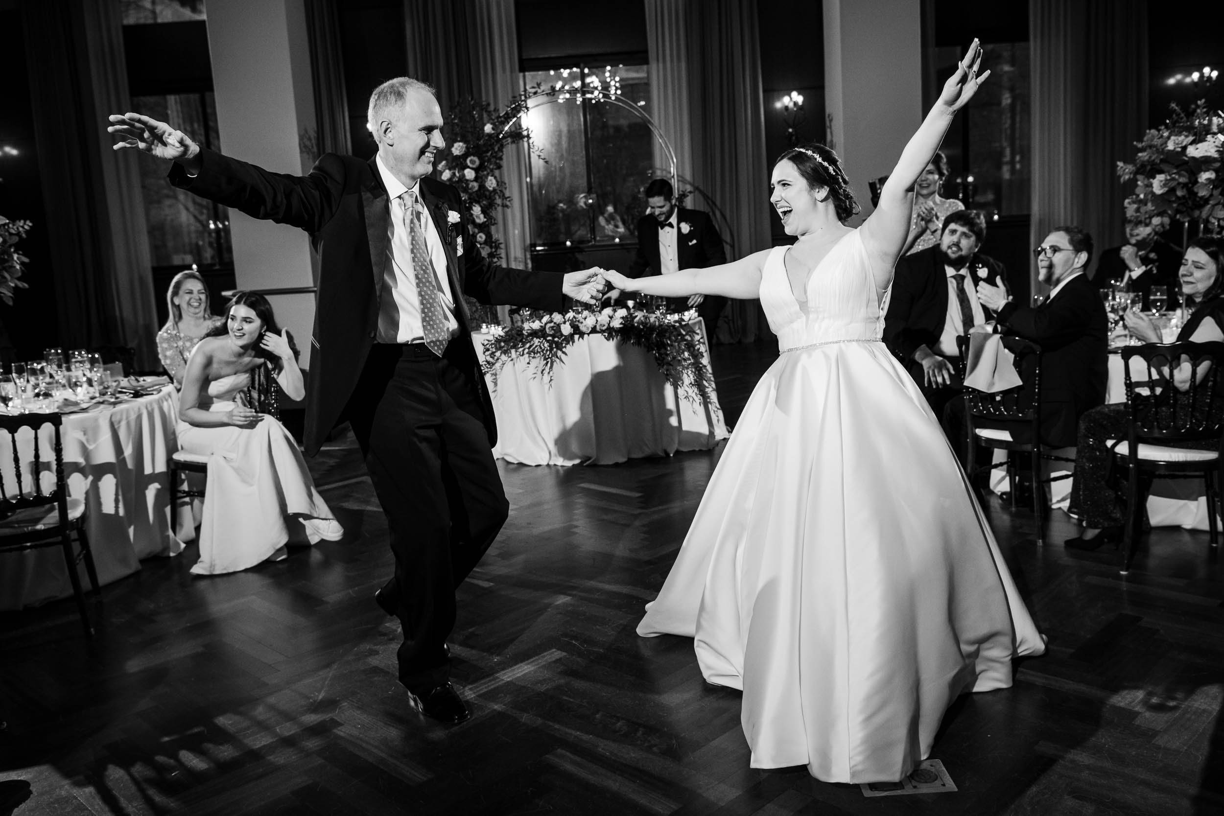 Best Wedding Photographers Near Me | Newberry Library | J. Brown Photography | candid moment father daughter dance. 