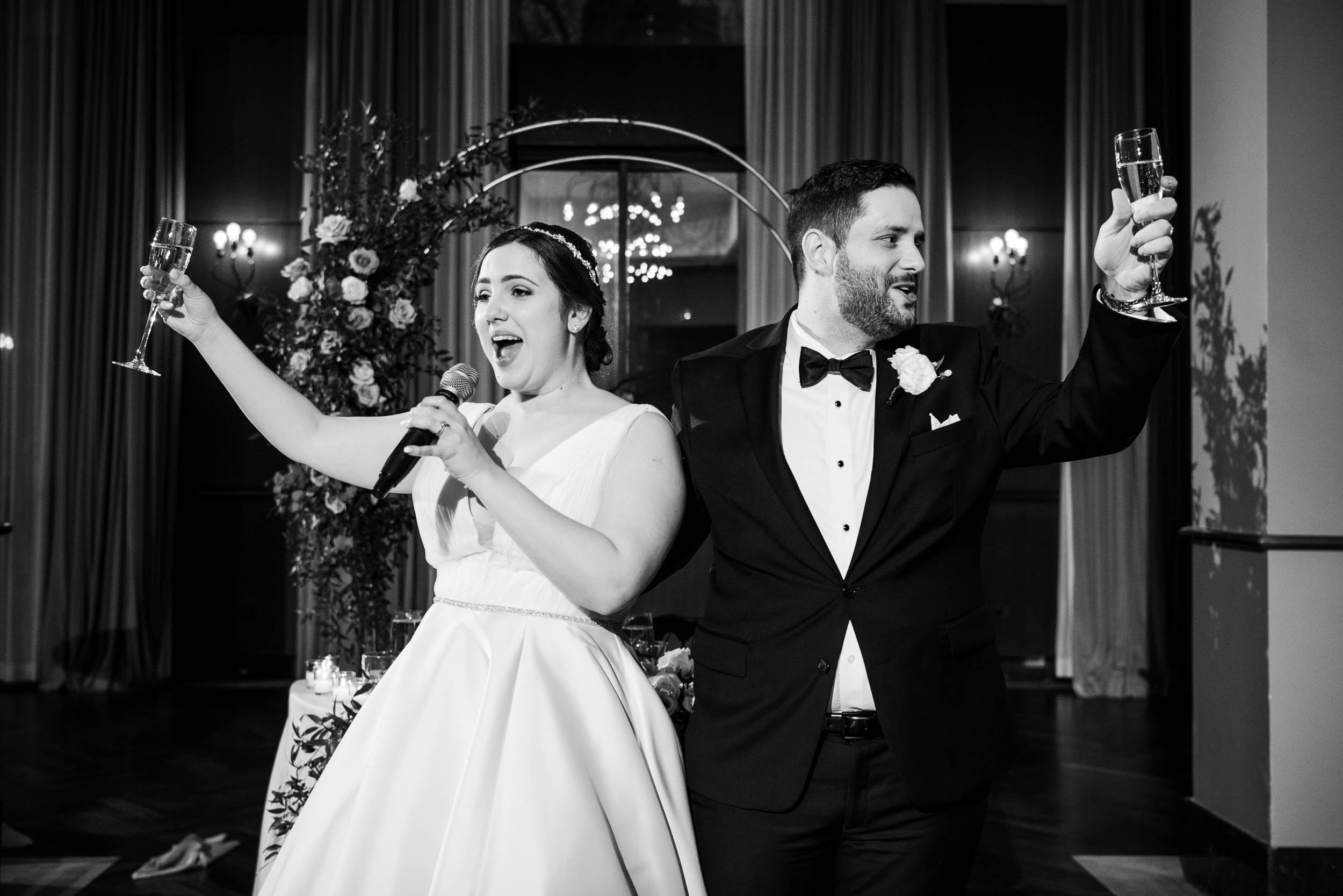 Chicago Wedding Photographer | Newberry Library | J. Brown Photography | couple's thank you toast during reception.