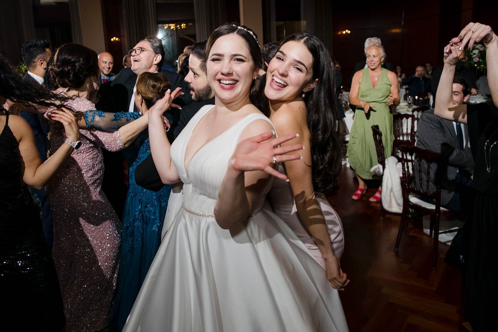 Chicago Wedding Photographer | Newberry Library | J. Brown Photography | fun dance floor moment with bride and sister. 