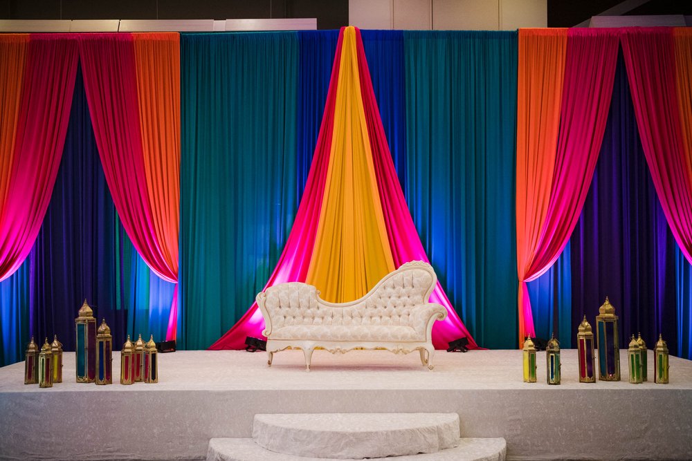 Indian Wedding Photographers | Renaissance Schaumburg | J. Brown Photography | Sangeet decor photo.