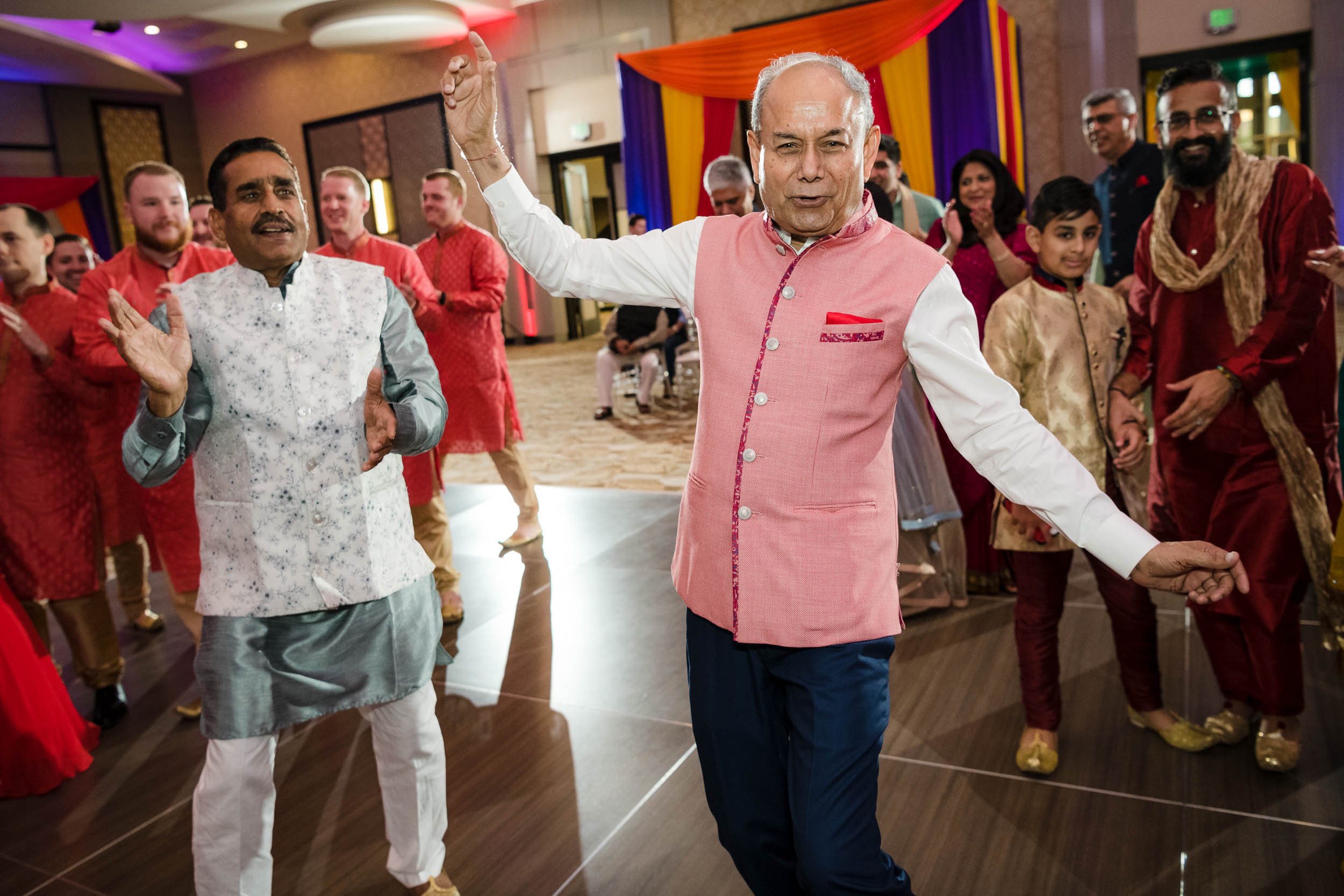 Indian Wedding Photographers | Renaissance Schaumburg | J. Brown Photography | sangeet dance floor moment.
