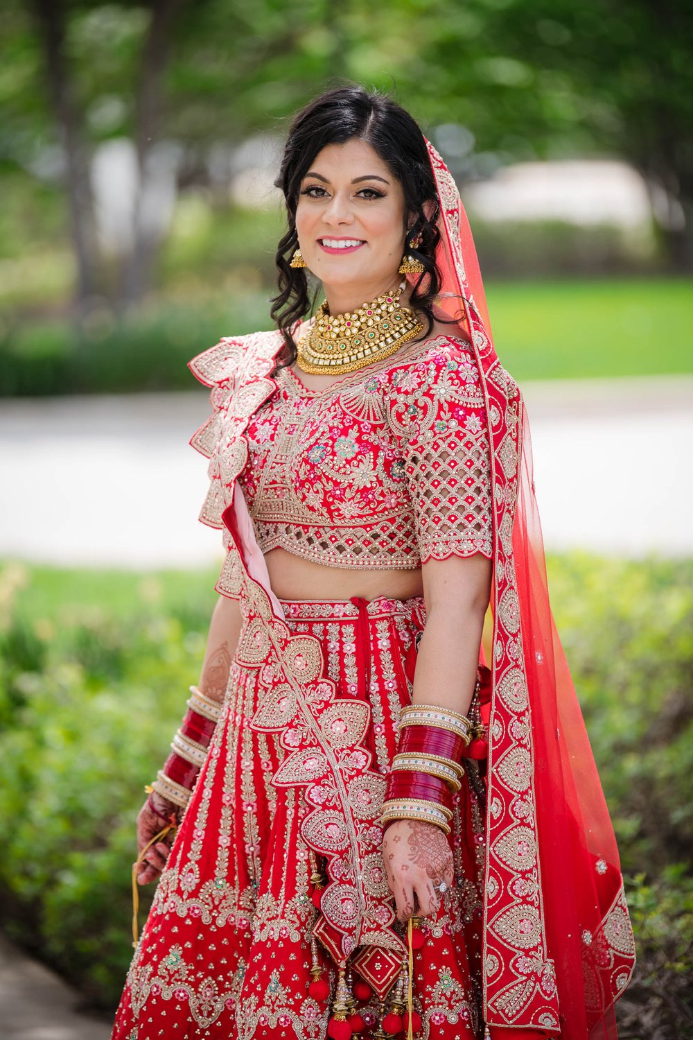 Indian Wedding Photographers Chicago | Renaissance Schaumburg | J. Brown Photography | outdoor bridal portrait.