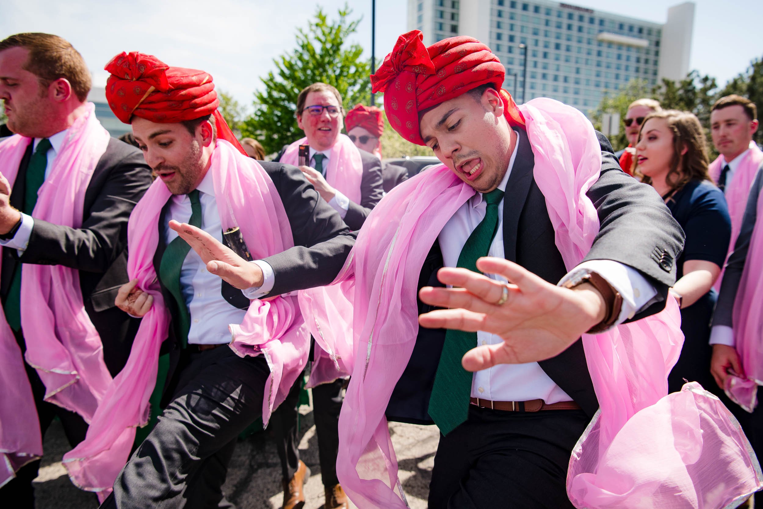 Chicago Wedding Photographer | Renaissance Schaumburg | J. Brown Photography | groomsmen dance during baraat ceremony.