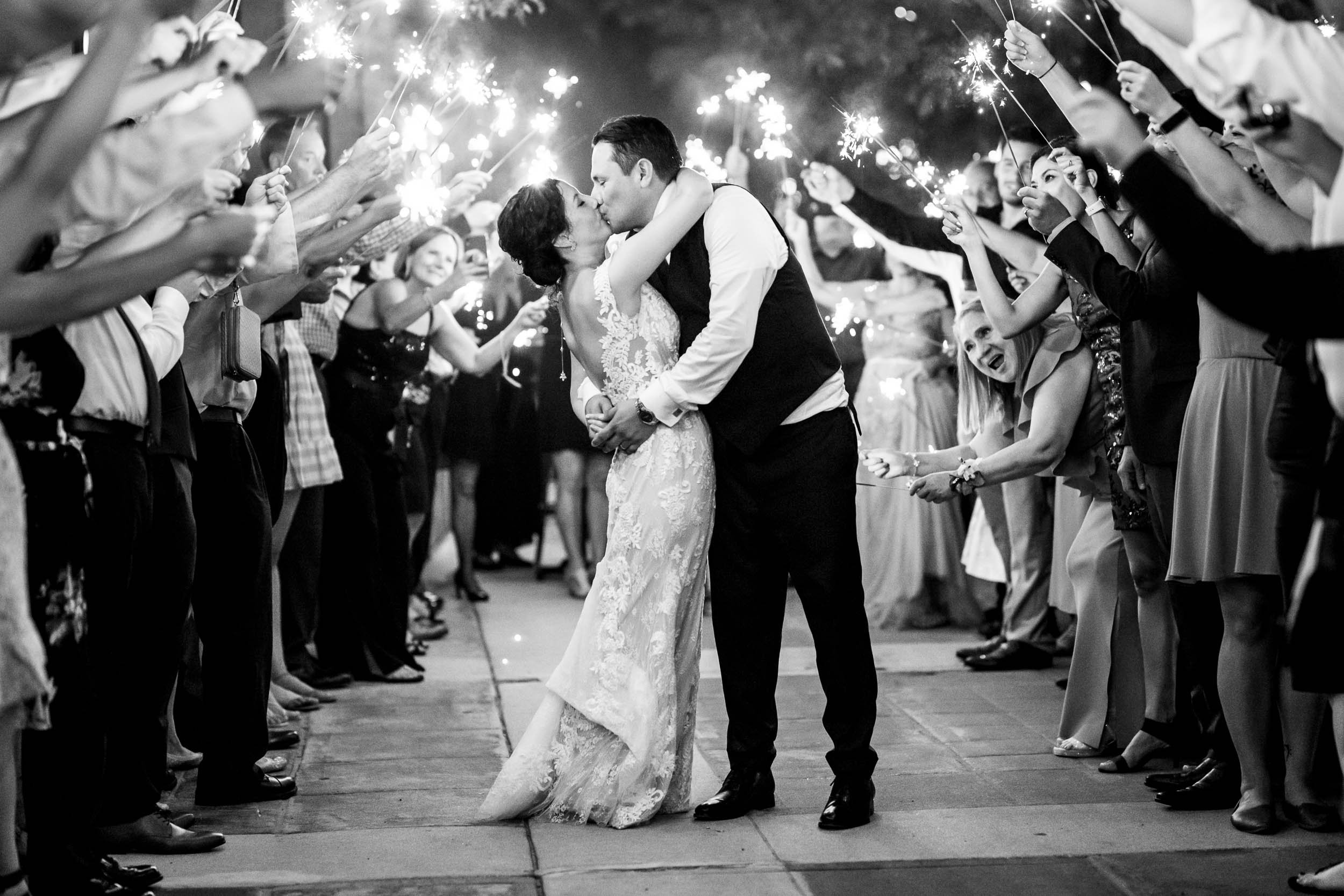 Pinstripes | Bride Groom Sparkler Exit | Chicago IL