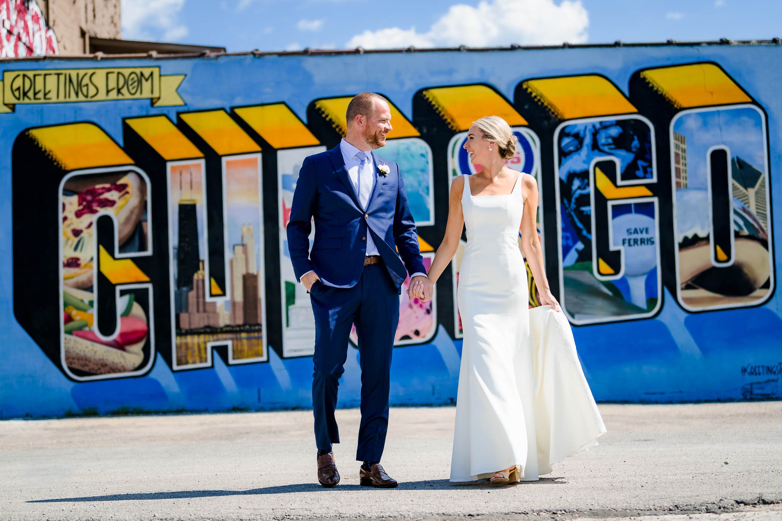 Logan Square Chicago Street Art | Wedding Portrait | Chicago IL