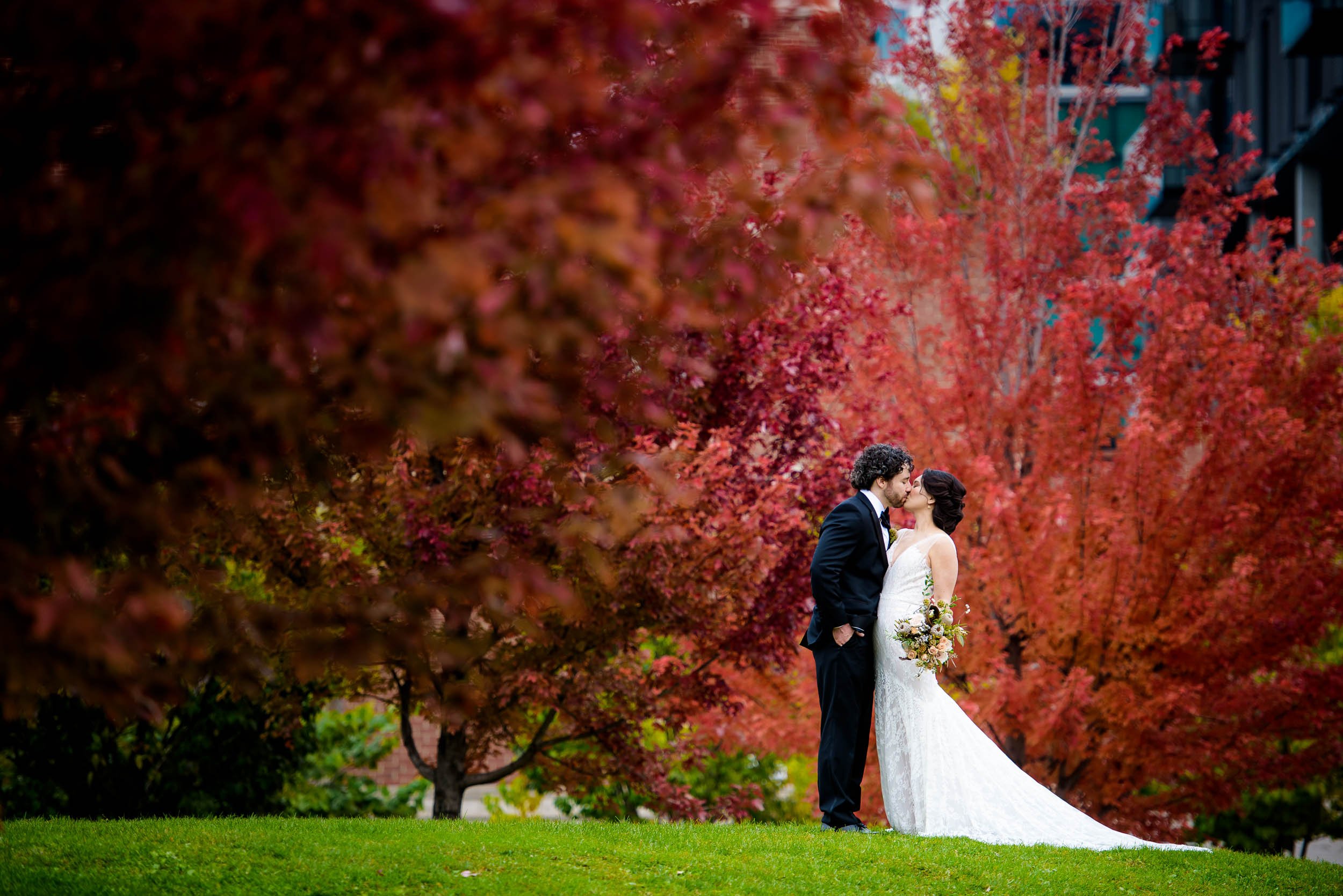 Loft on Lake | Fall Colors Wedding Portrait | Chicago IL