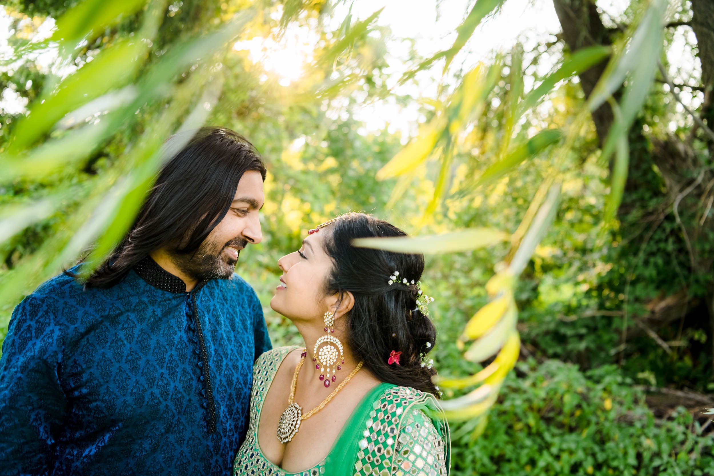 Outdoor Indian Wedding | Bride Groom Portrait | Chicago IL