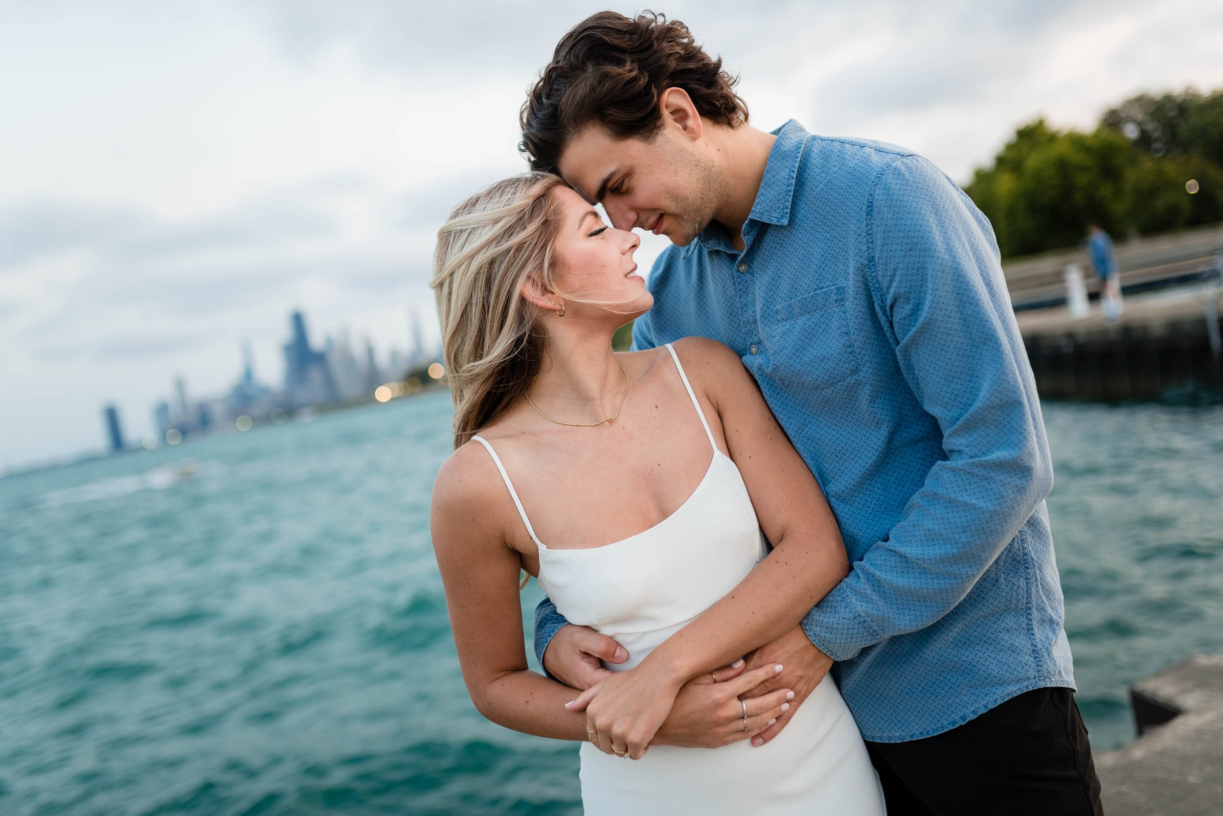 Belmont Harbor | Romantic Engagement Portrait | Chicago IL