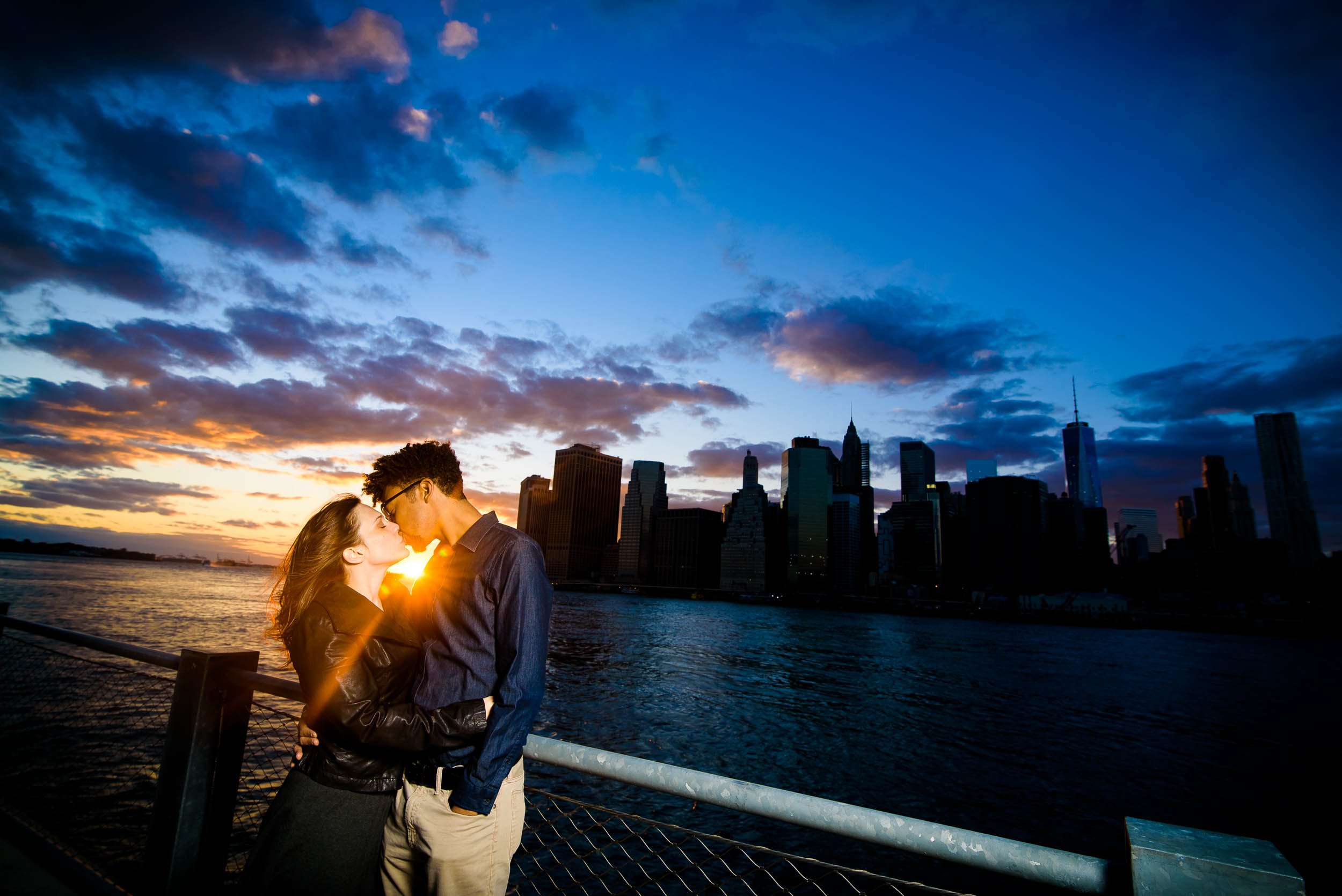 Brooklyn East River | Sunset Engagement Portrait | New York