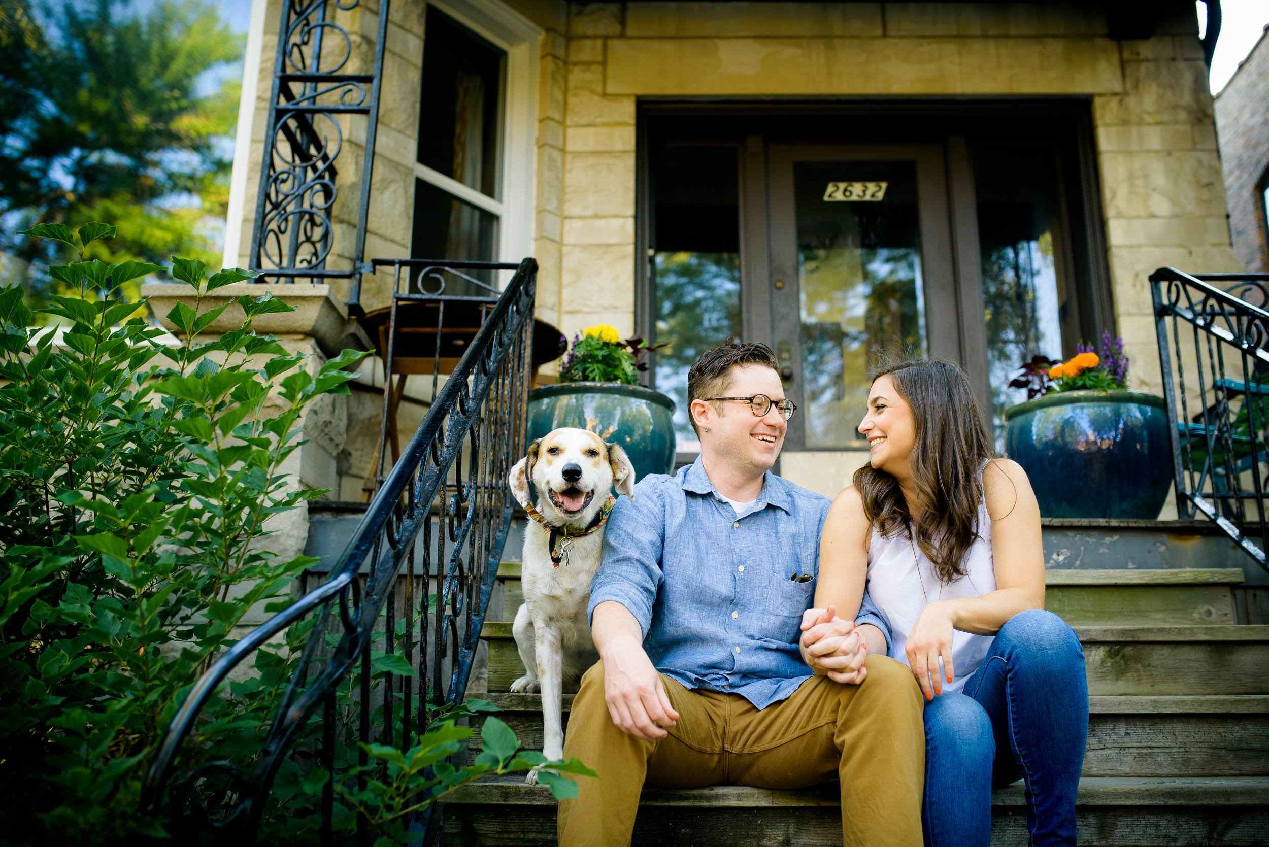 Logan Square | Engagement Session With Dogs | Chicago IL