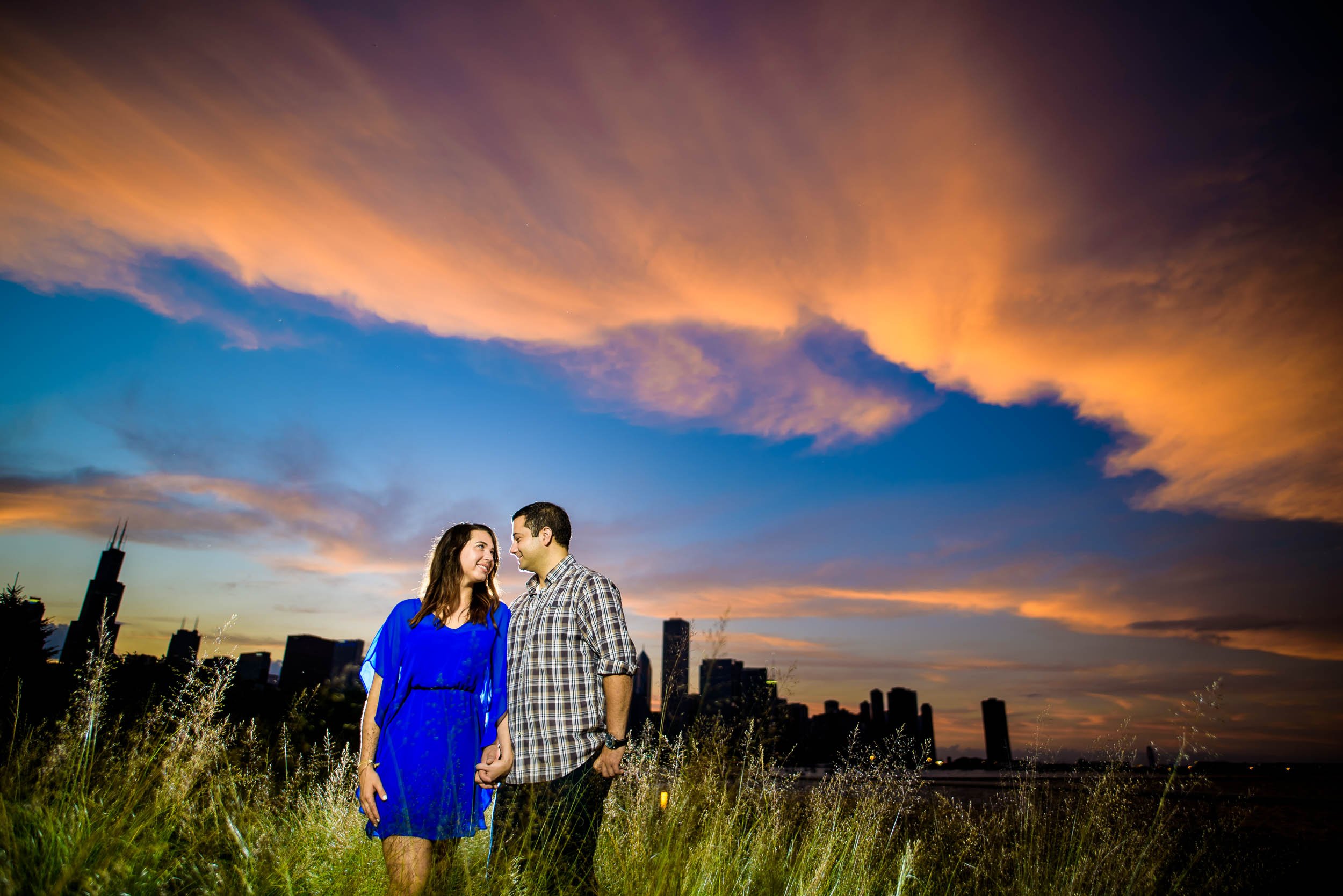 Shedd Aquarium | Sunset Engagement Portrait | Chicago IL