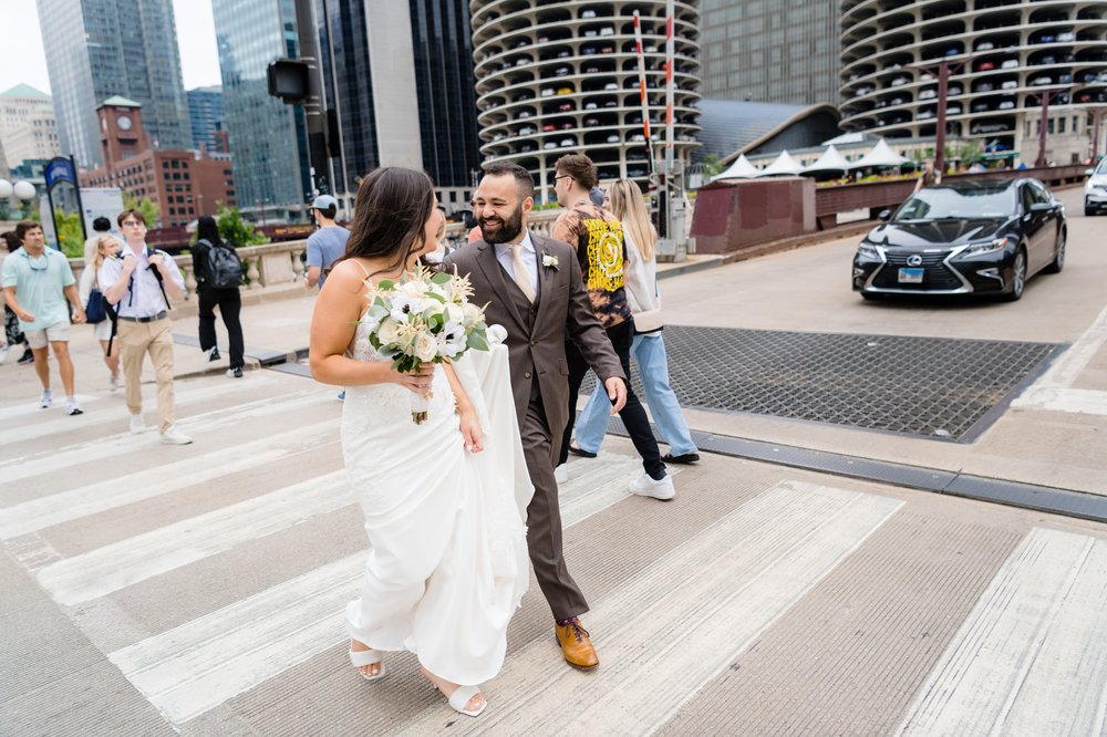 Chicago Riverwalk | Candid Wedding Photo | Chicago IL