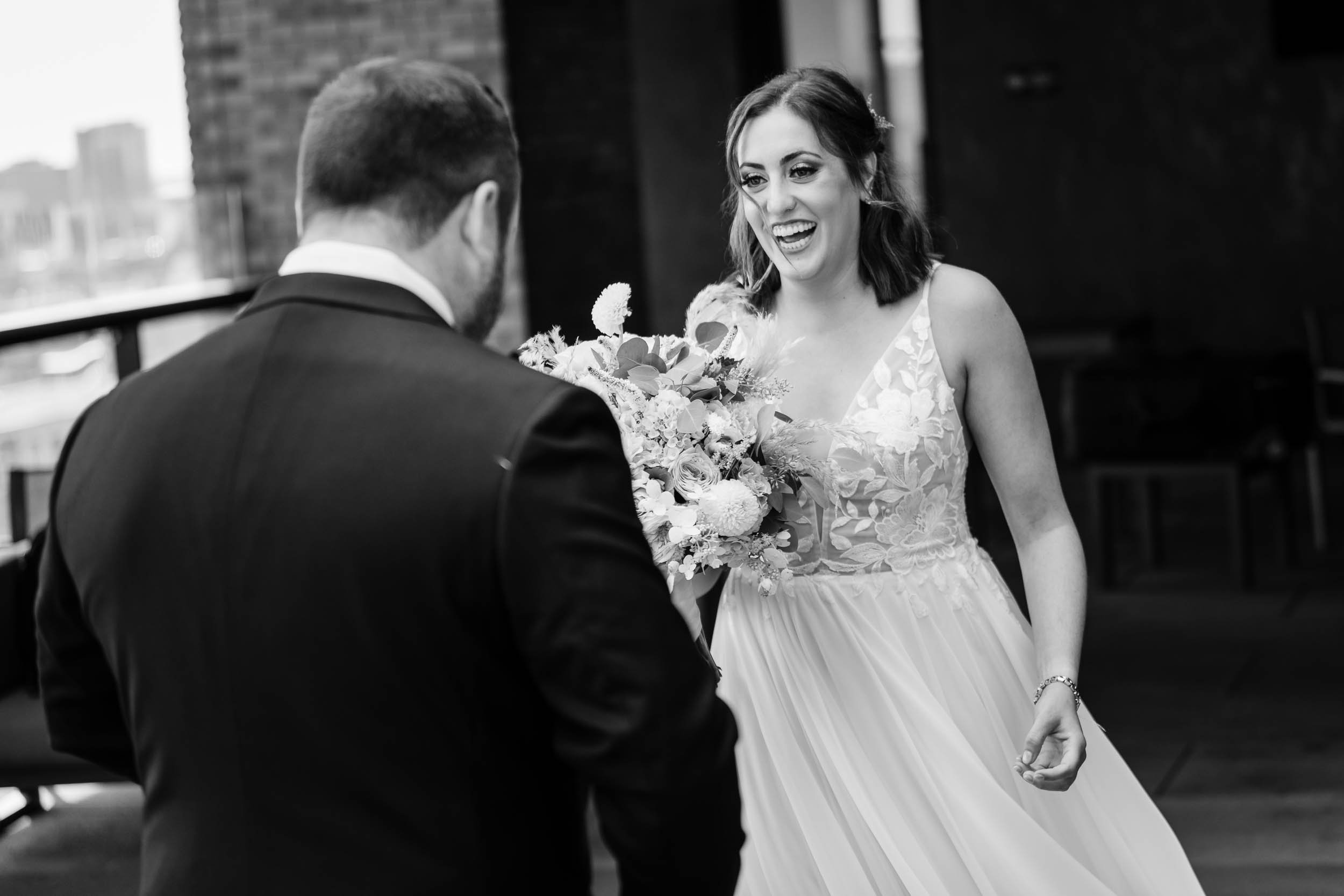 Bridgeport Art Center | Bride Groom First Look | Chicago IL