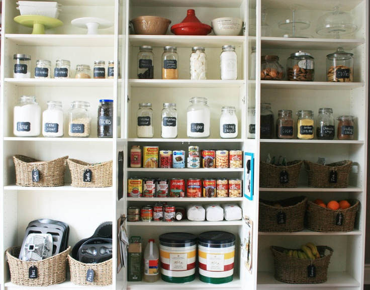 This is a great pantry remodel/organization project done with IKEA shelving. { Source }