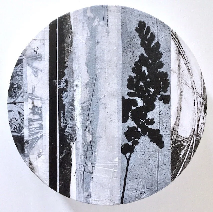  ‘Reflect’ - mixed media on wood, 200 x 200 x 35 SOLD 