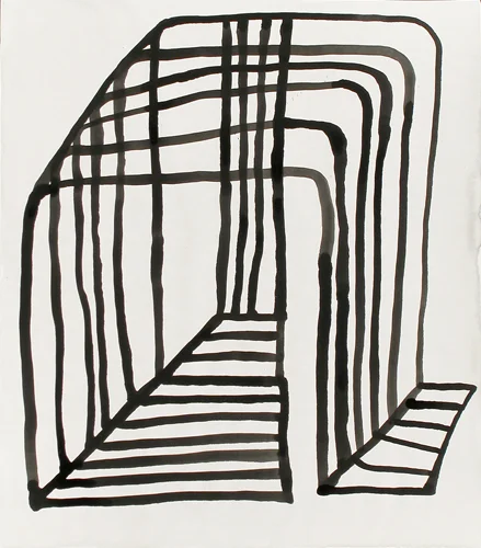 Untitled (D-15159), 2015, ink on paper, 9 x 8 inches