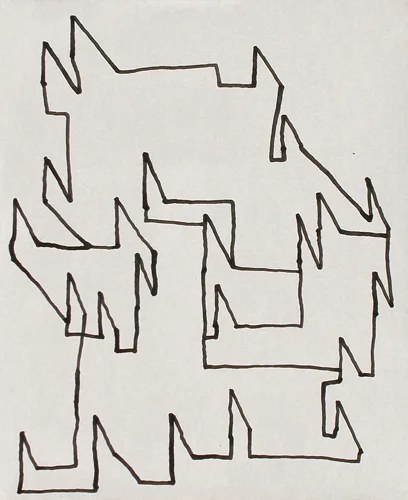 Untitled (D-1608), 2016, ink on paper, 9 x 7 inches