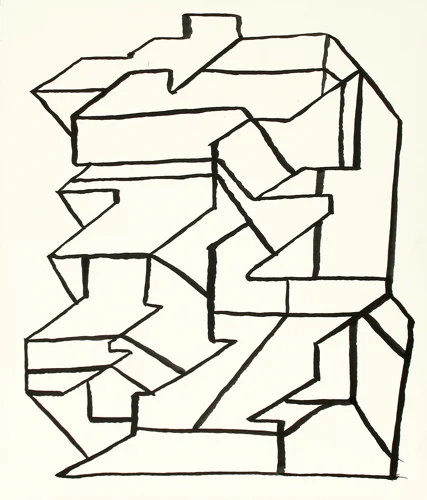 Untitled (D-1563), 2015, ink on paper, 14 x 12 inches