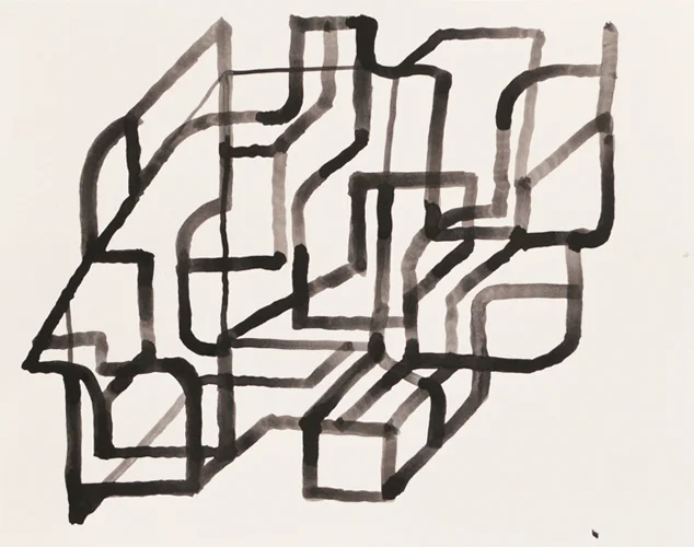 Untitled (D-1409), 2014, ink on paper, 11 x 13 inches