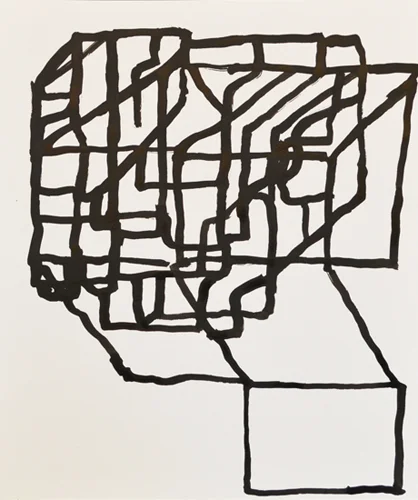 Untitled (D-13165), 2013, ink on paper, 13 x 11 inches