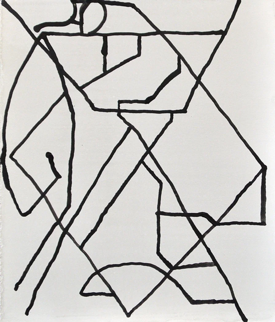 Untitled (D-1717), 2017, ink on paper, 9 x 8 inches