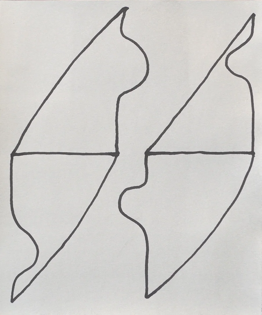 Untitled (D-16101), 2016, ink on paper, 9 x 7.5 inches