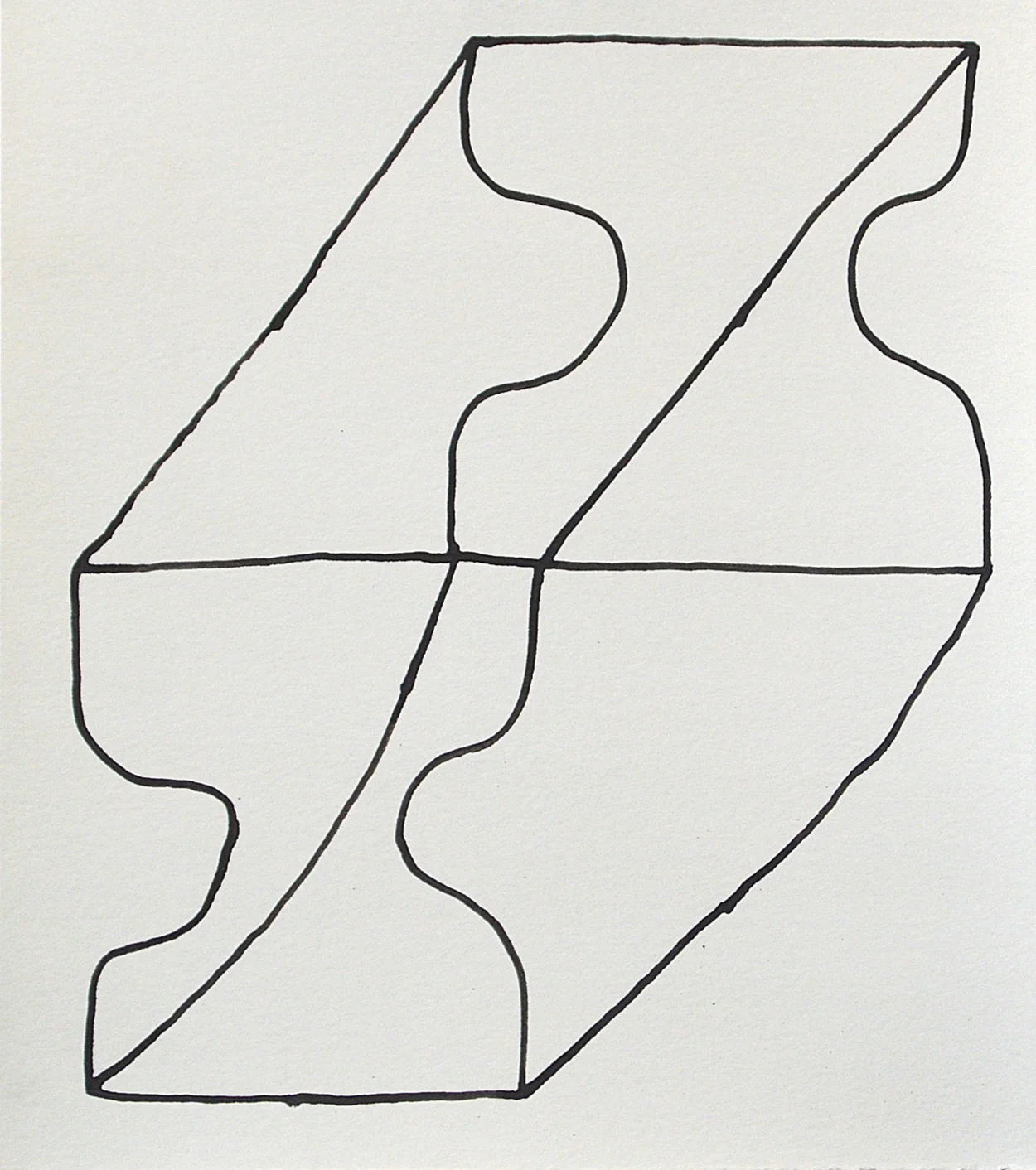 Untitled (D-15180), 2015, ink on paper, 9 x 8 inches