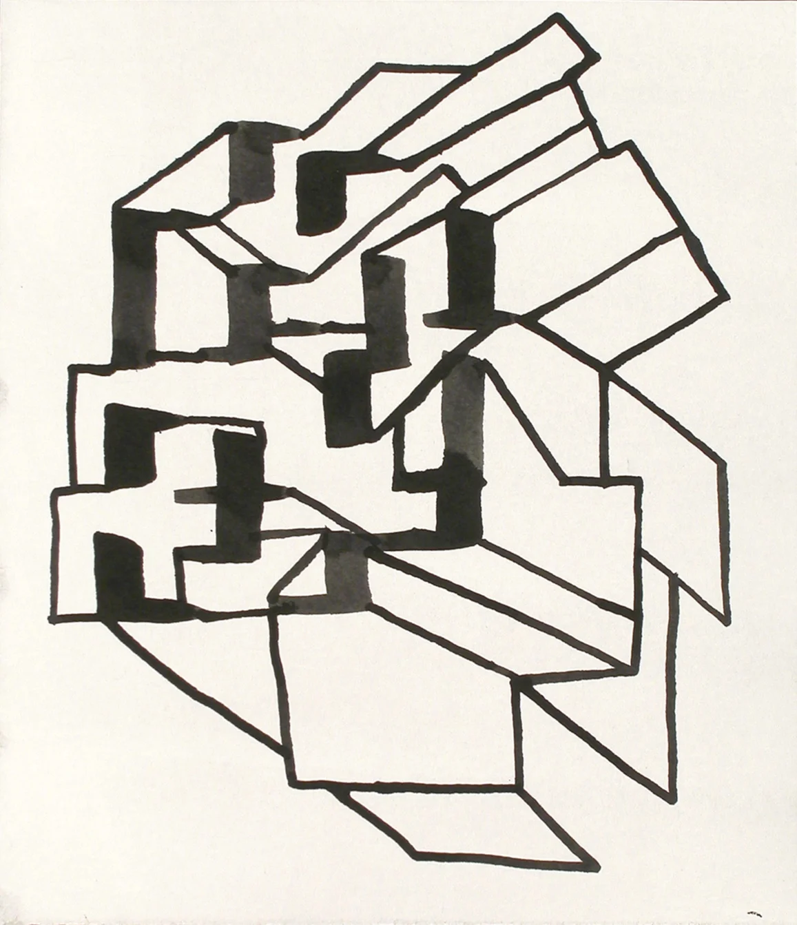 Untitled (D-1602, 2016, ink on paper, 13 x 11 inches