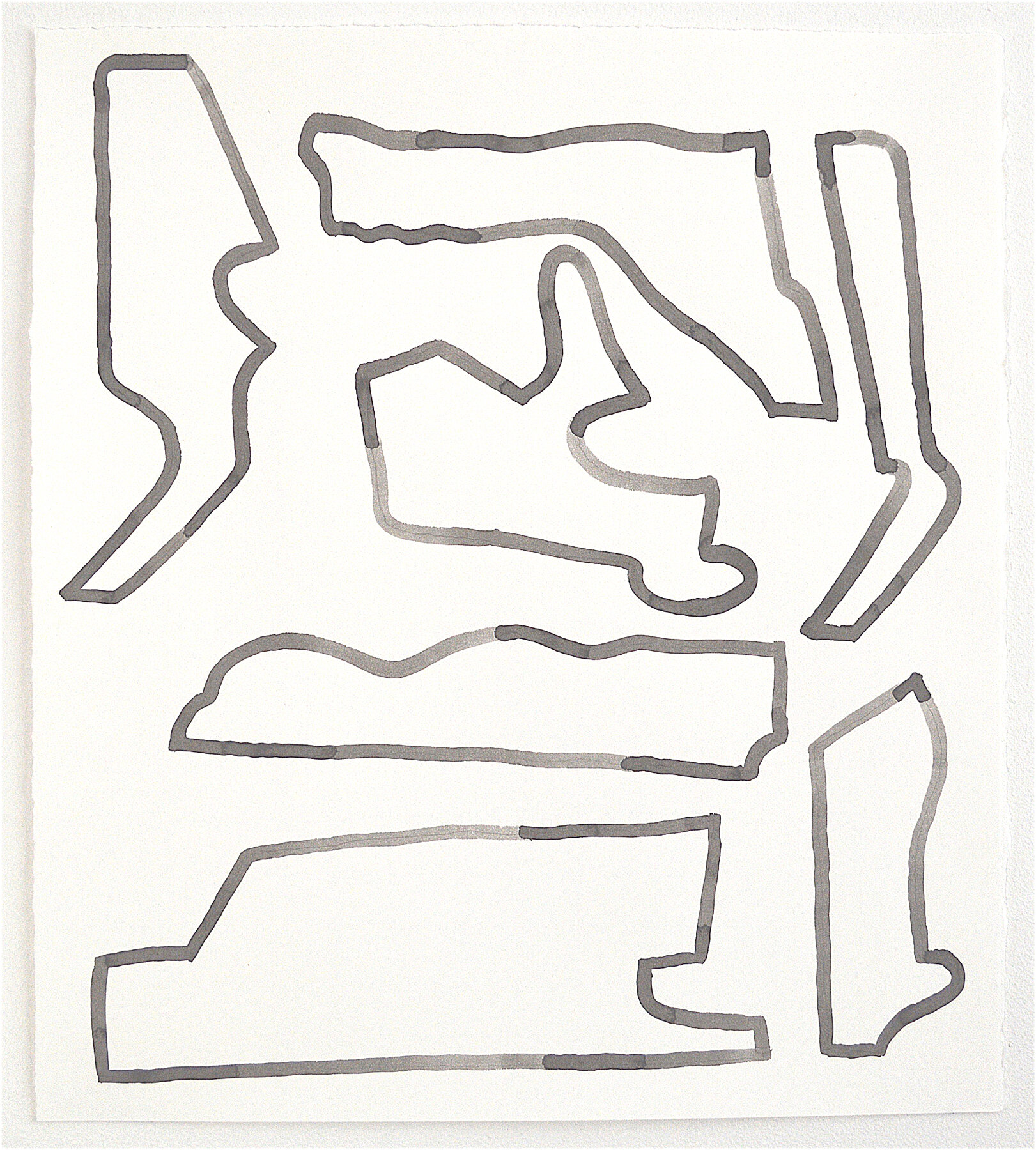Untitled (D-1933), 2019, ink on paper, 17 x 15 inches