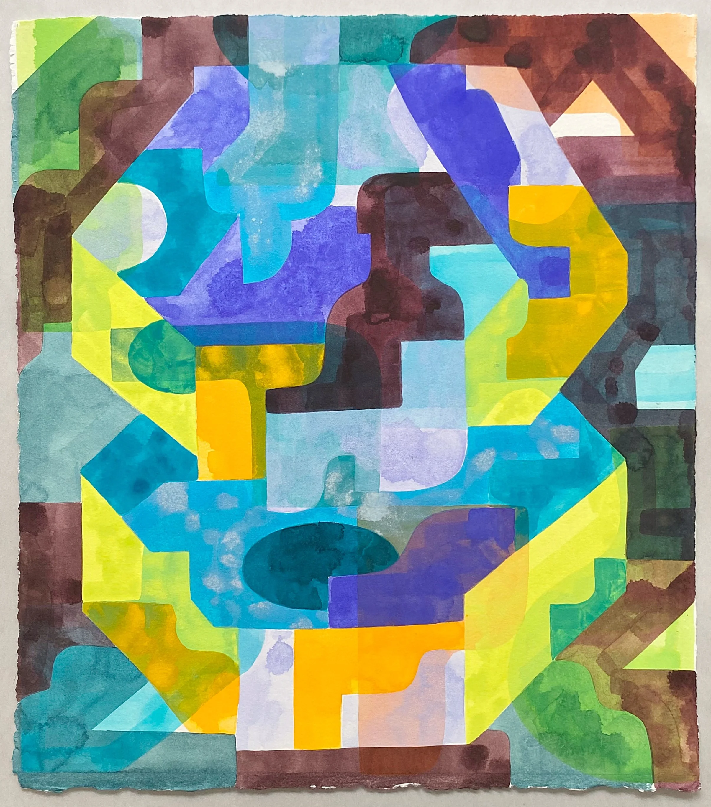  Abraxa, 2024, gouache, ink, and acrylic on paper, 17 x 15 inches 