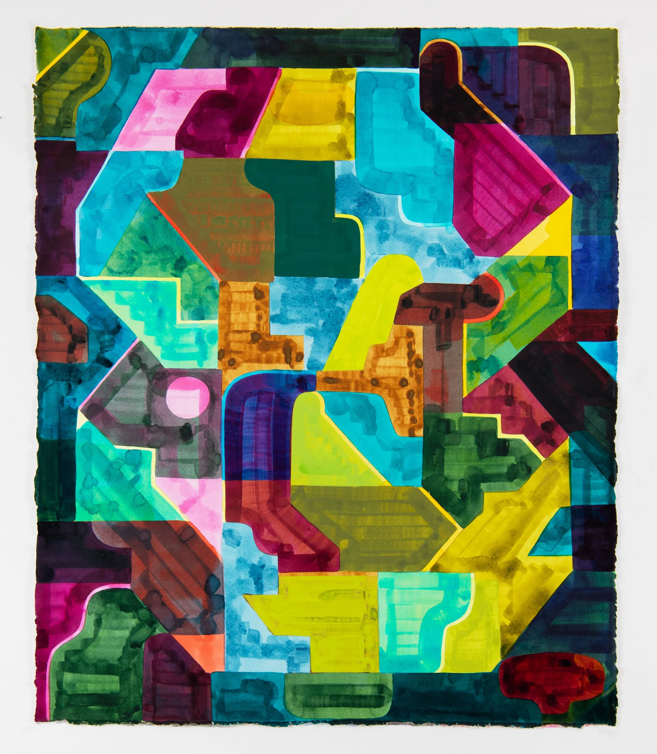  Untitled, 2026, gouache and ink on paper, 27 × 22 inches 