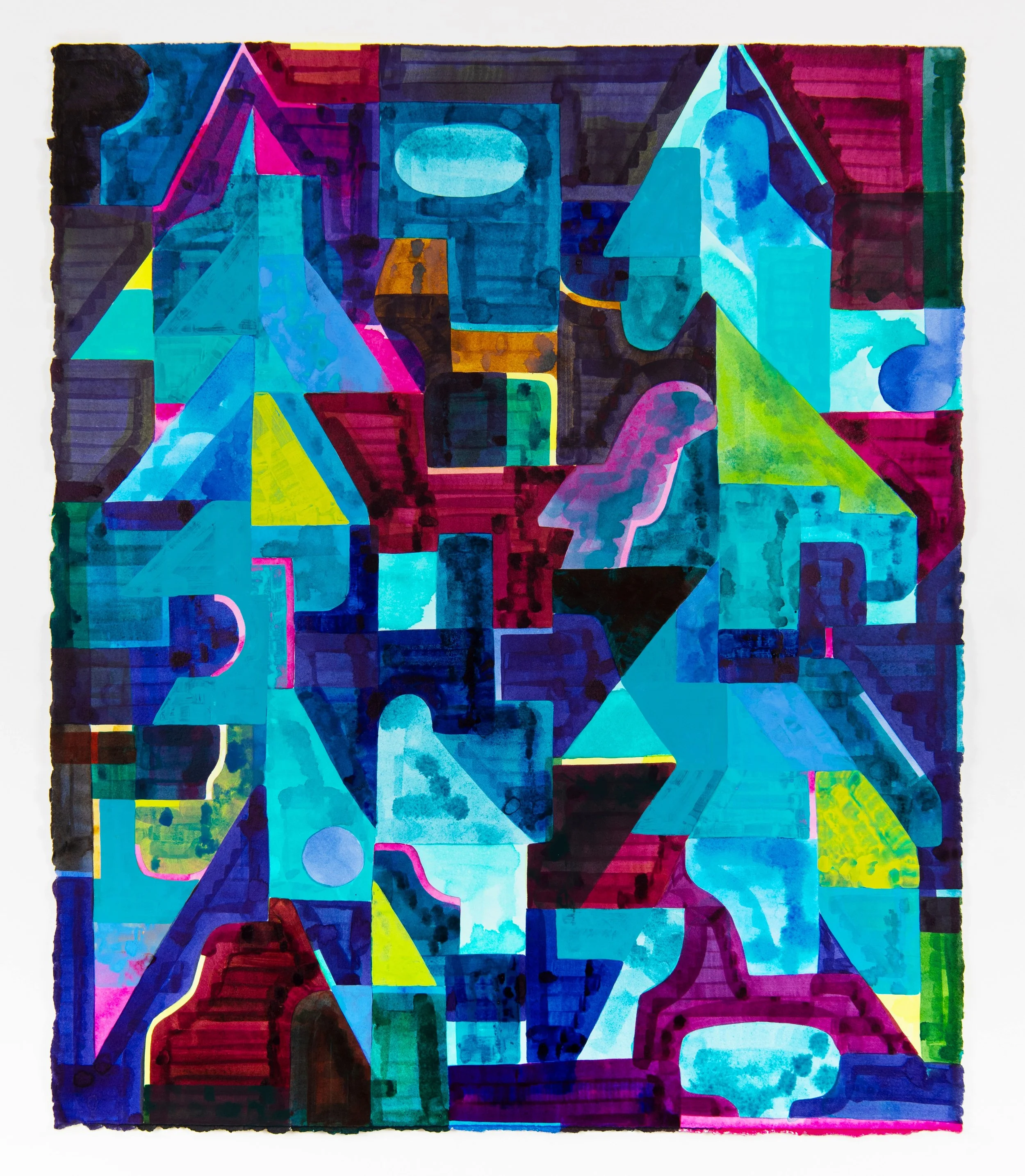  Untitled, 2026, gouache and ink on paper, 27 × 22 inches 