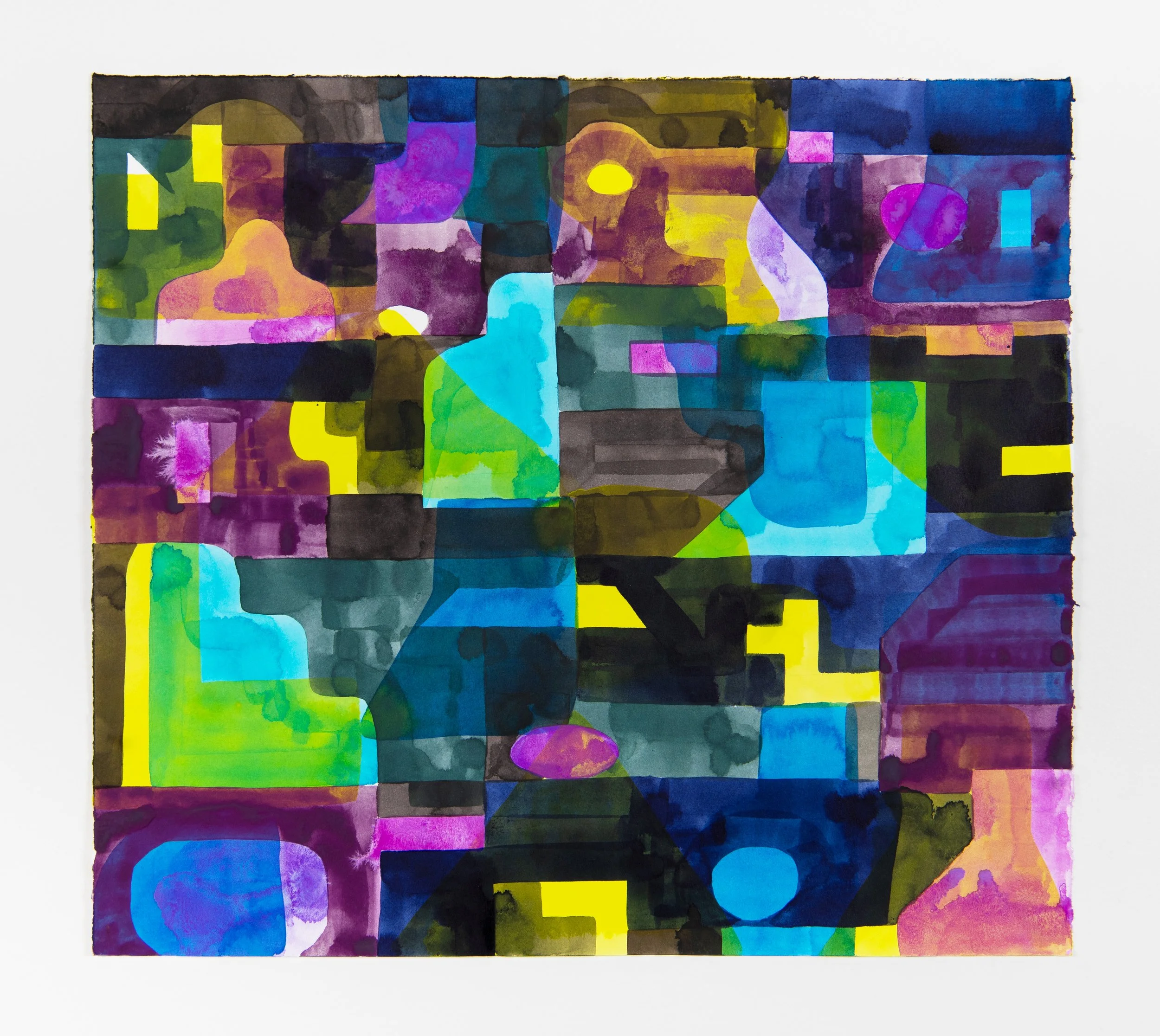  Untitled, 2025, gouache and ink on paper, 15 × 17 inches 