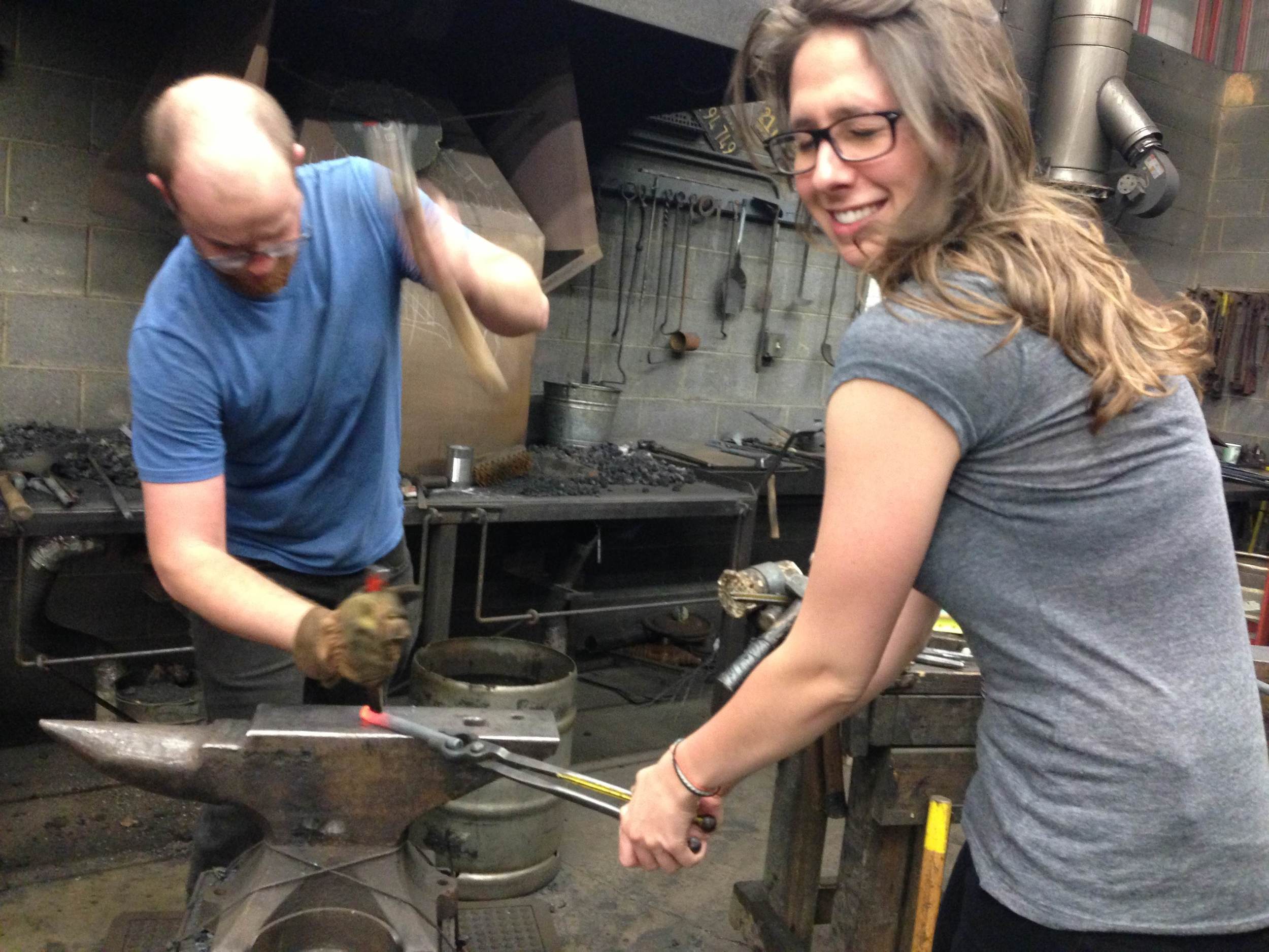 Mercedes uh helping..? Nick in the iron studio